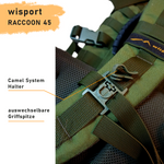 WISPORT RUCKSACK RACCOON 45 OLIVEGRÜN FAS PLUS Ergonomic, MOLLE, 2500 g, 45 L