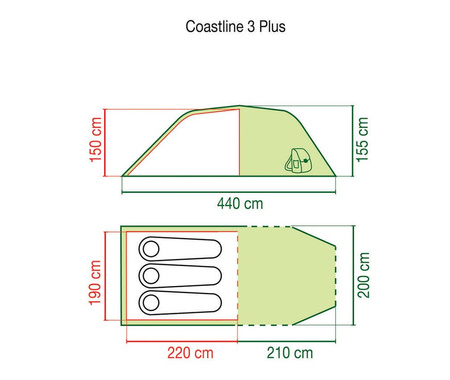 Wasserdicht Zelt Coleman Coastline 3 Plus