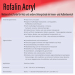 Remmers ROFALIN ACRYL 10L WEIß RAL 9016 Wetterschutzfarbe für Holz