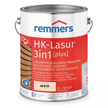REMMERS HK-LASUR 3in1 PLUS Holzschutzlasur außen 5 L – Weiß
