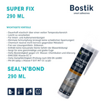 12x BOSTIK Seal'N'Bond Montagekleber Klebstoff Dichtmasse Kartusche 290 ML grau 