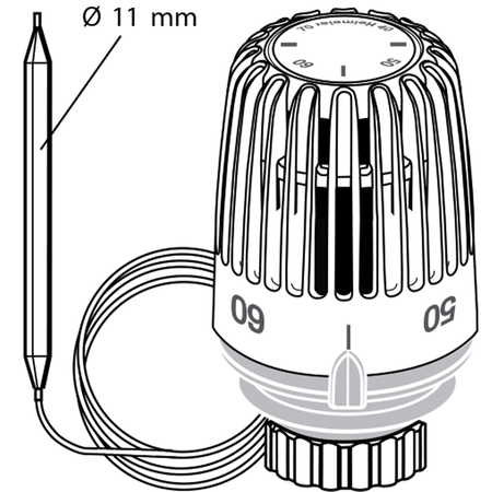 Heimeier Thermostat-Kopf K 2m mit Anlegefühler 40-70°C Boiler 6602-00.500 weiß 