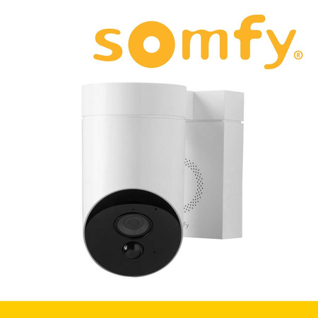 Somfy Außenkamera inkl. Sirene weiß Outdoor Camera bei Nacht gestochen scharf 