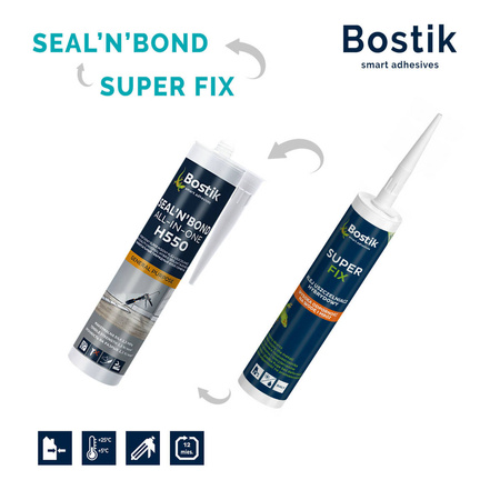 BOSTIK Seal'N'Bond Montagekleber Klebstoff Dichtmasse Kartusche 290 ML grau