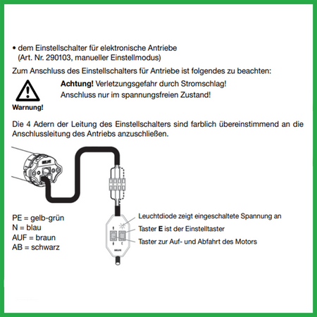 SELVE Motoreinstellschalter SE Antriebe Rollladen Einstellschalter 4-adrig