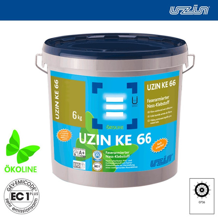 UZIN KE 66 Faserarmierter Nass-Klebstoff PVC, Vinyl, Designbelag 6 kg und 14 kg