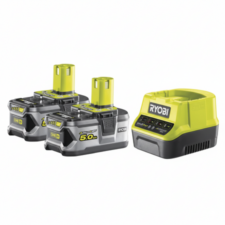 Ryobi RC18120-250 Ladegerät 2,0 A + 2× 5,0 Ah Akku ONE+ 18 V