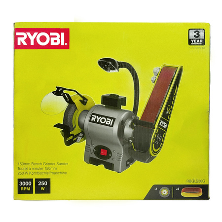 Ryobi RBGL250 Kombi-Tischschleifer Band + Scheibe 250 W 150 mm