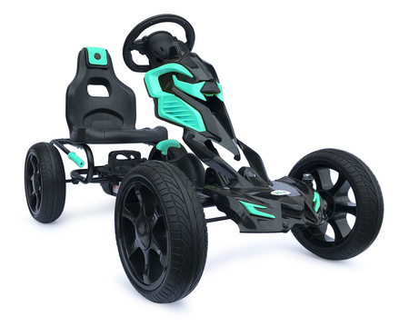 Großer Gokart mit Pedalen Schaumreifen - Türkis