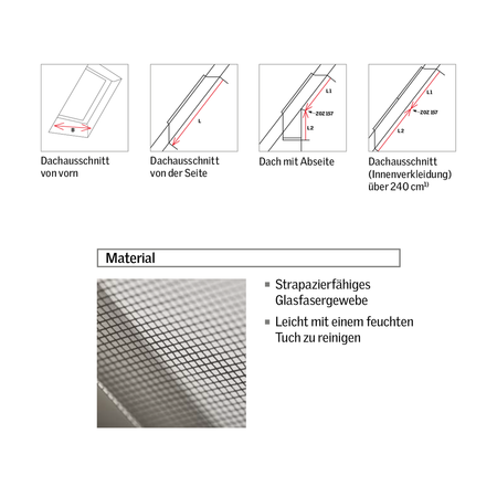 VELUX Insektenschutzrollo / Fliegengitter für Dachfenster ZIL CK02 0000SWL, 53x160 WL