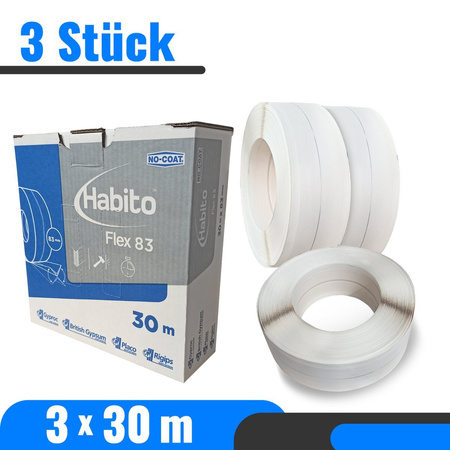 3 x RIGIPS NO-COAT Flexible Corner Kantenschutz Trockenbau Innenecke Au 30m 83mm