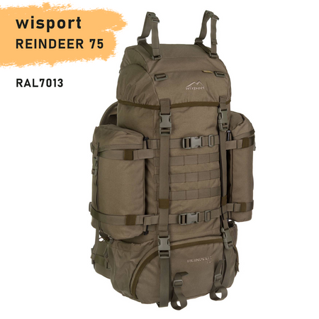WISPORT RUCKSACK REINDEER 75 RAL-7013 FAS PLUS Ergonomic, MOLLE, 2300 g, 75 L