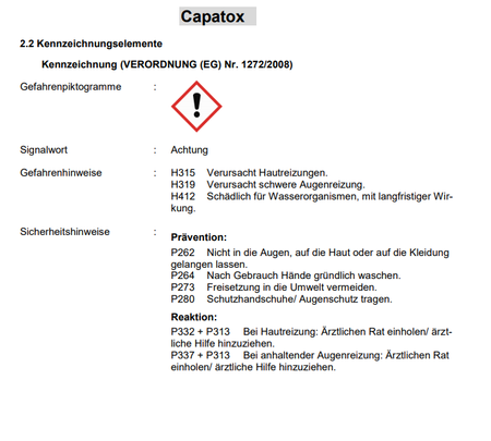 CAPAROL Capatox Reinigung von Algen Pilze Schimmelbefall Moss Biozid-Lösung 5 L